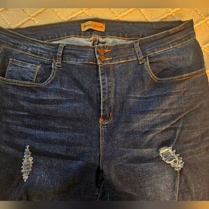 Honey & Bristle Dark Blue Distressed Skinny Jeans